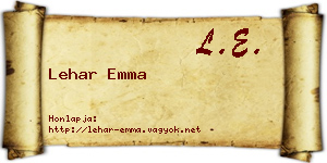 Lehar Emma névjegykártya